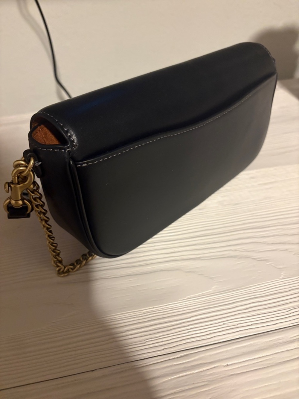 Coach Black Leather Shoulder Bag with Gold Hardware - Picture 3 of 3